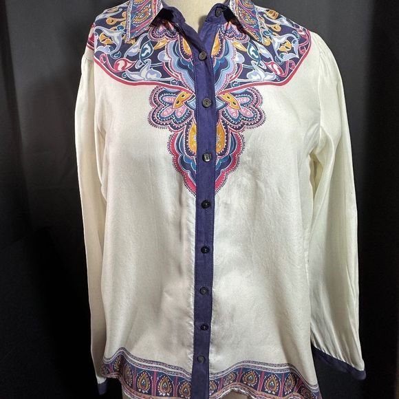 SUNDANCE SILK TOP LONG SLEEVE - Picture 1 of 16